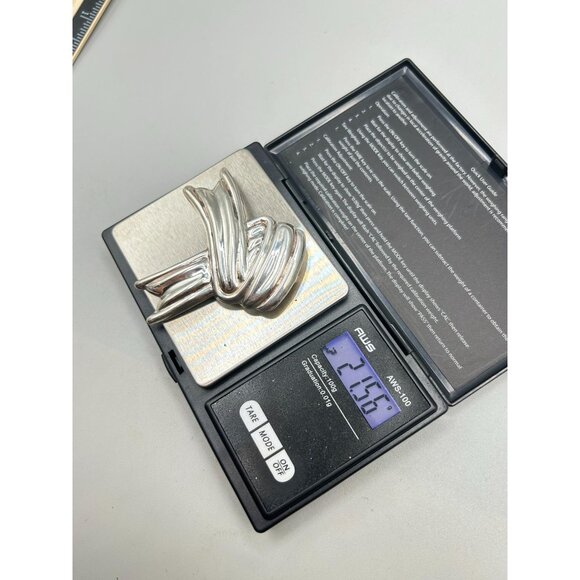 Sterling Silver 925 Ribbon Pin Brooch Awareness Ribbon Handcrafted Taxco Mexico - Picture 9 of 9